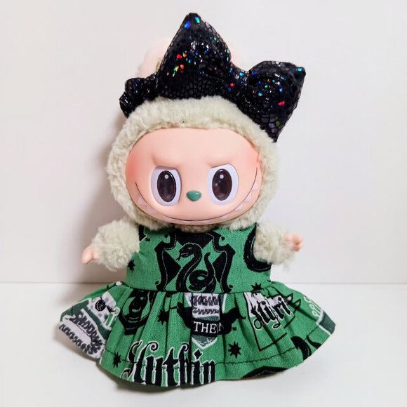 Labubu Harry Potter Slytherin Inspired Dress with Snake Metallic Bow Outfit - Picture 7 of 7